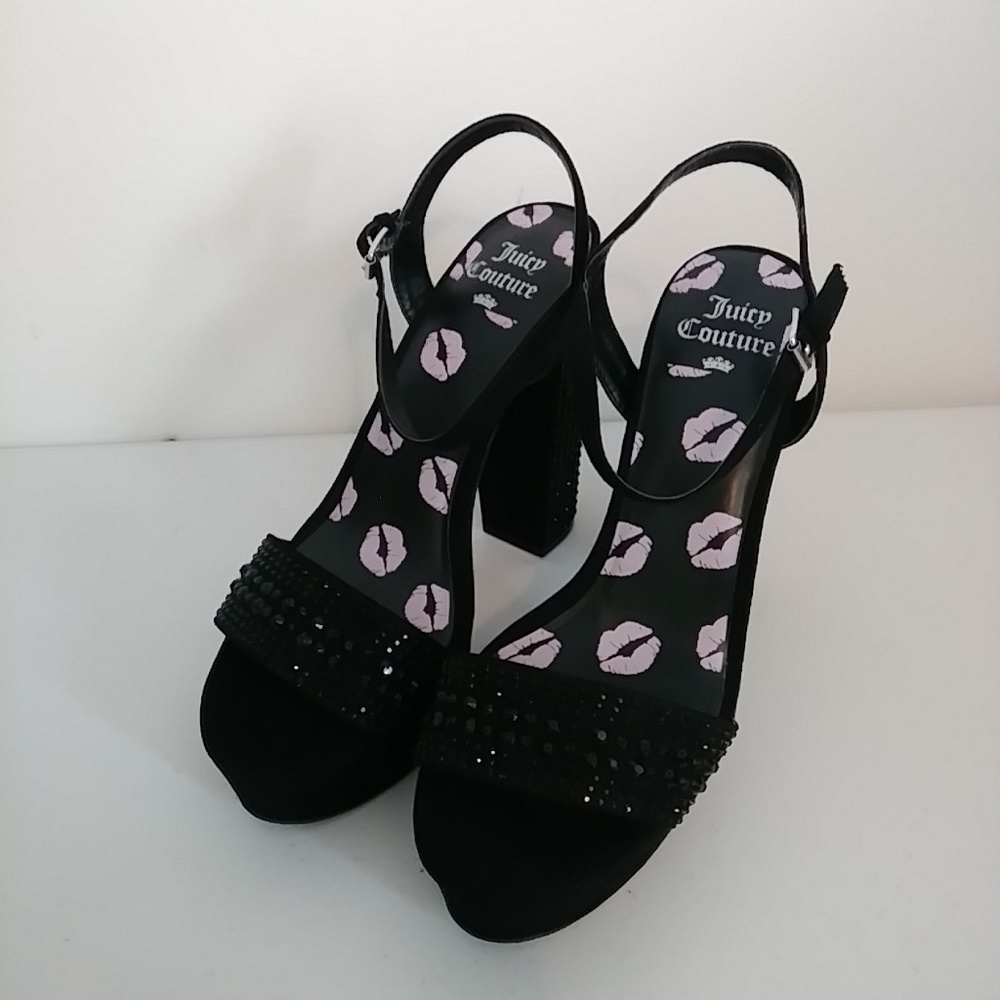 Juicy Couture Trice Black Rhinestone Platform Shoe